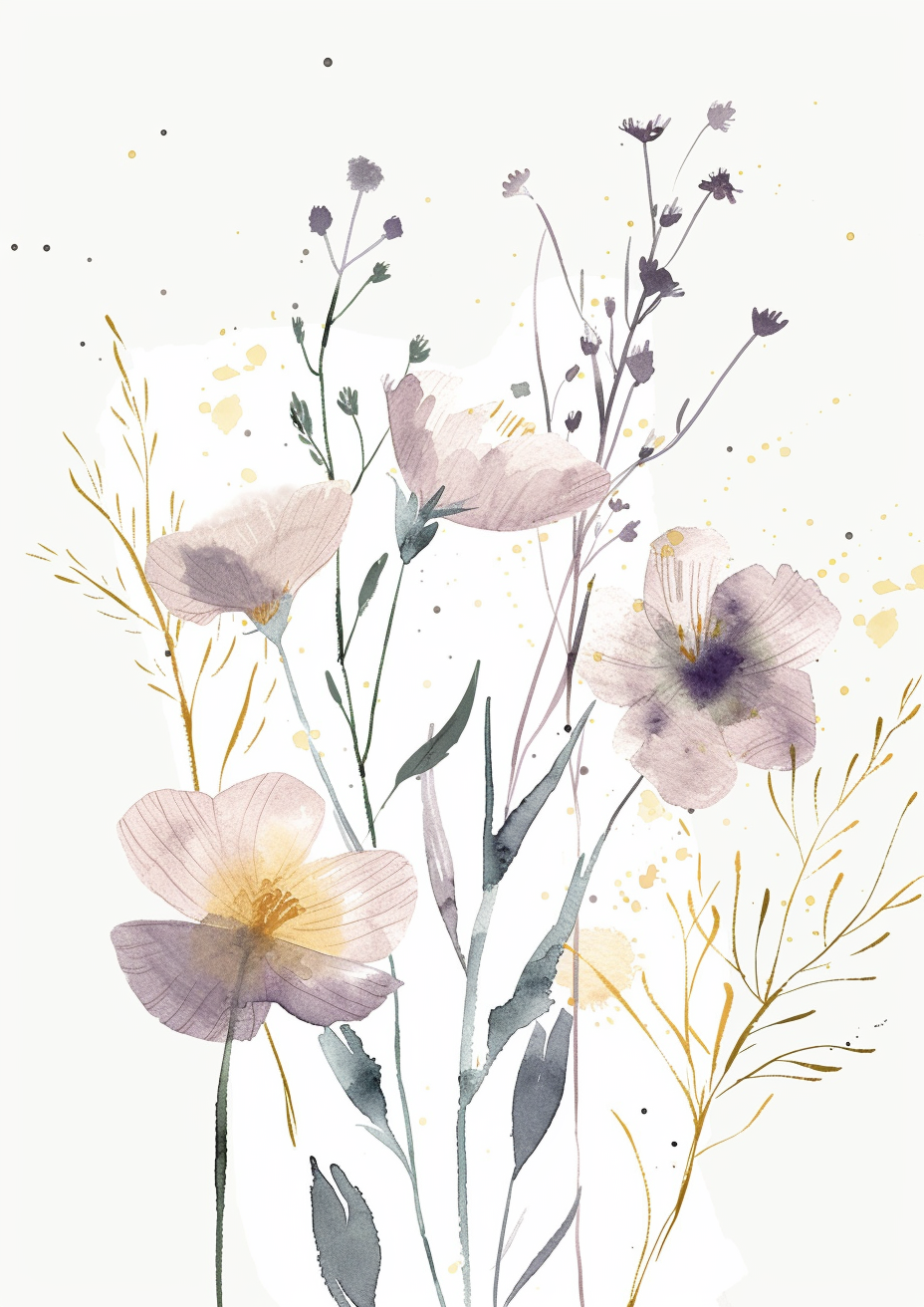 Minimalist Spring Wildflower Page Illustration