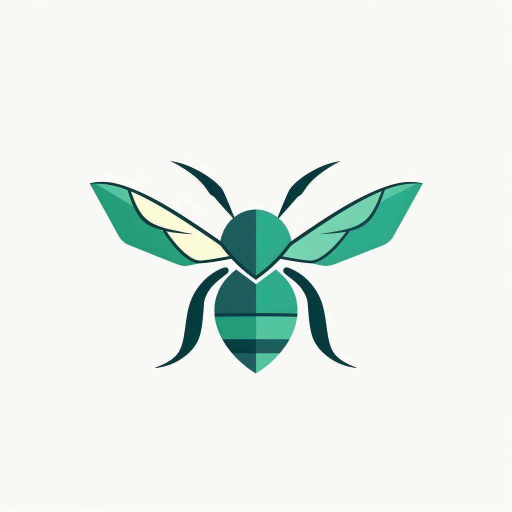 Green Bee Logo Minimalistic Design