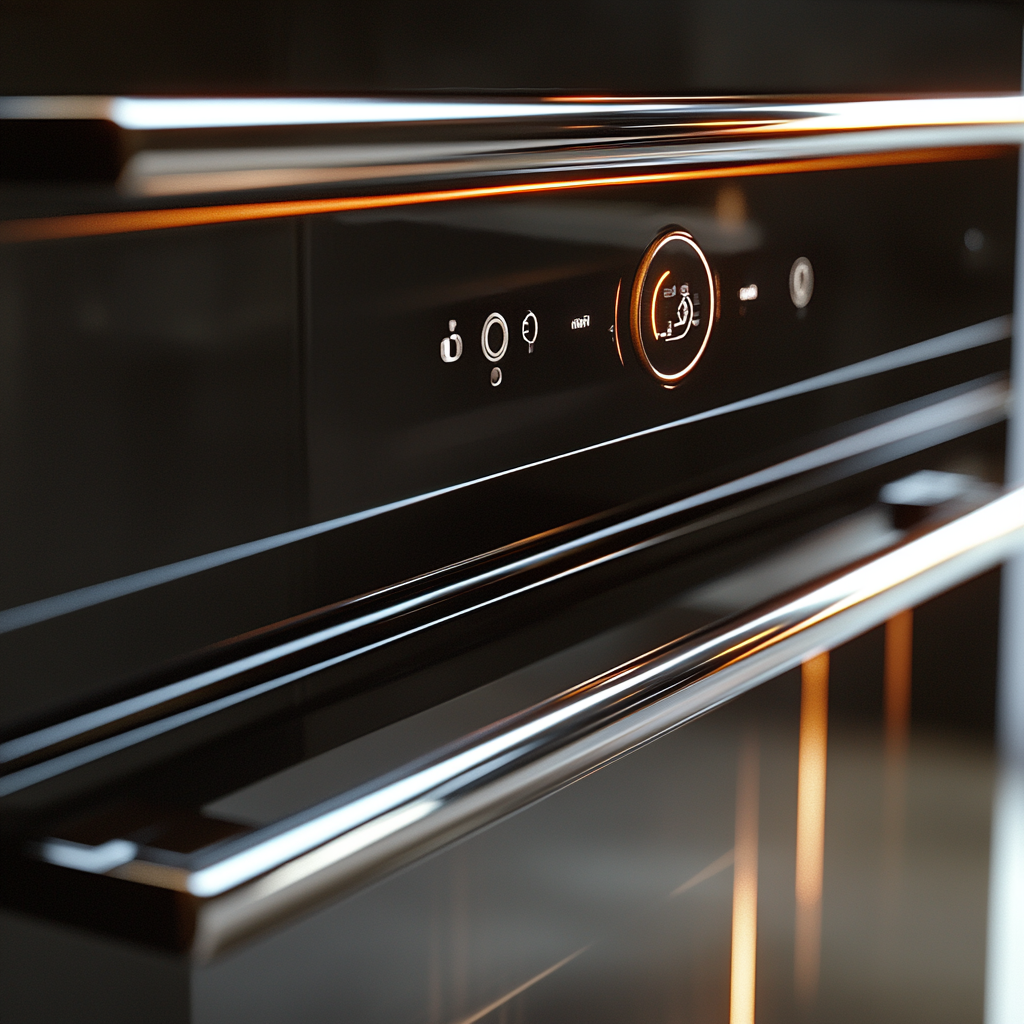 modern double wall oven closeup