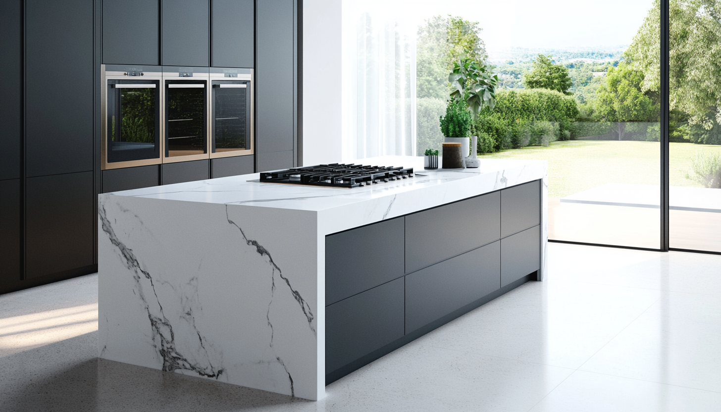 Sleek modern kitchen island appliances