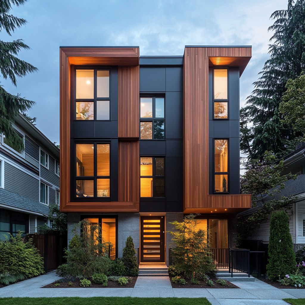 Modern Building in Vancouver Neighborhood