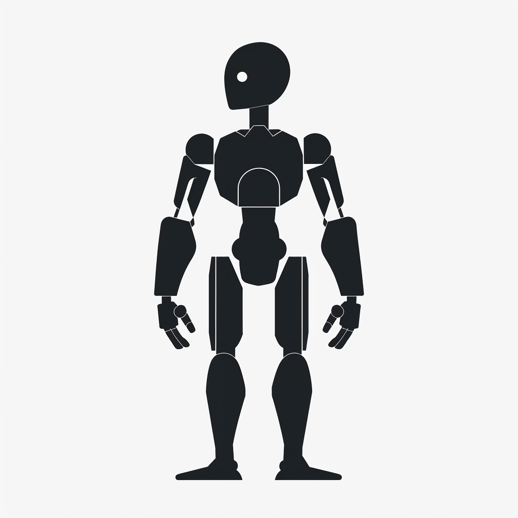 Minimalistic Modern Robot Silhouette