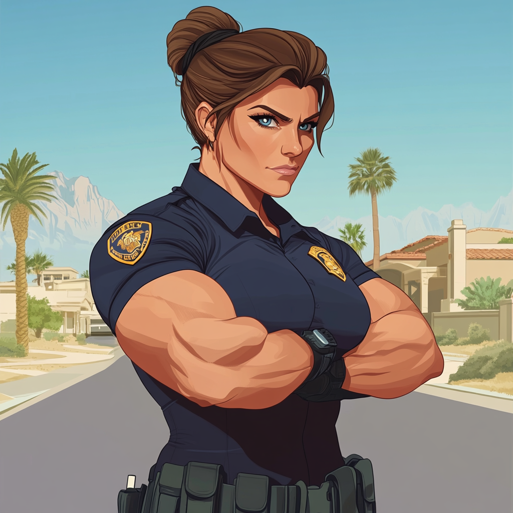 Muscular Female Police Officer Profile