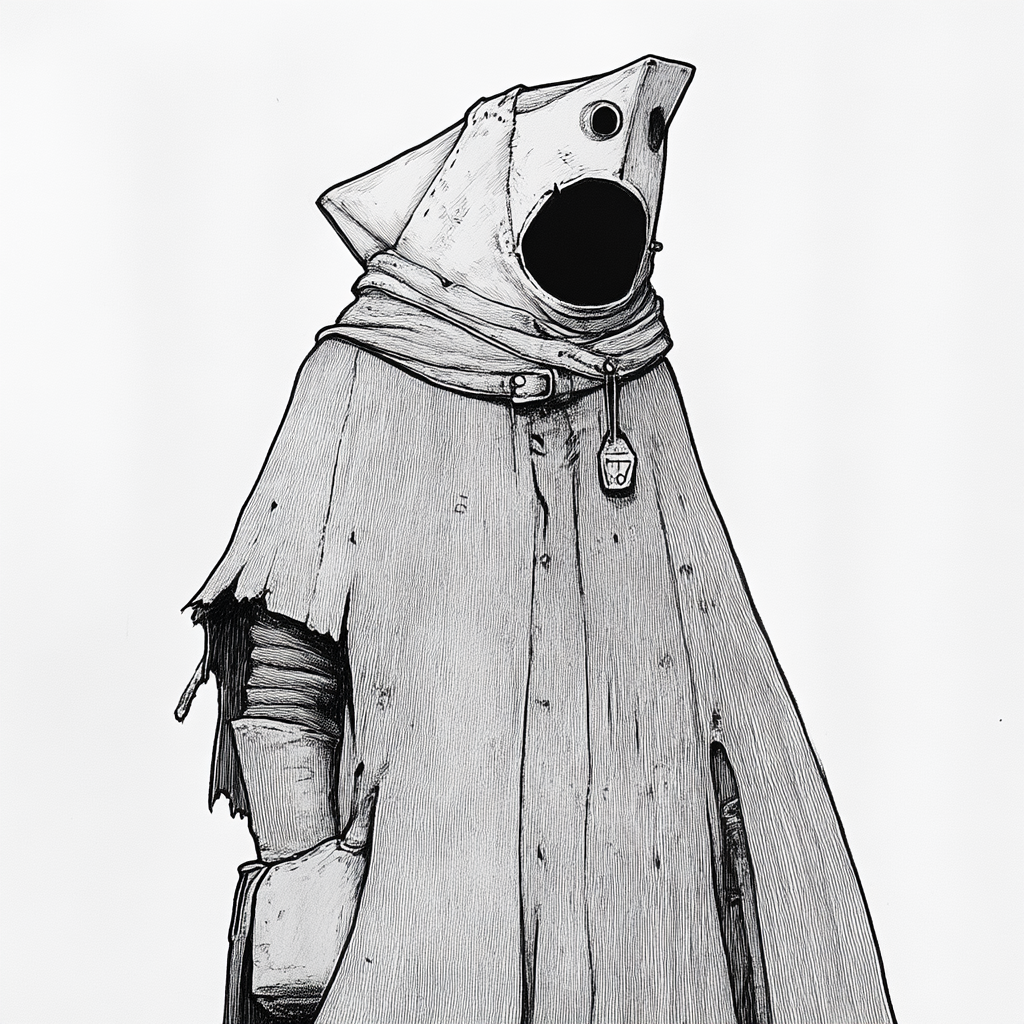 Mysterious Figure with Cape and Sack