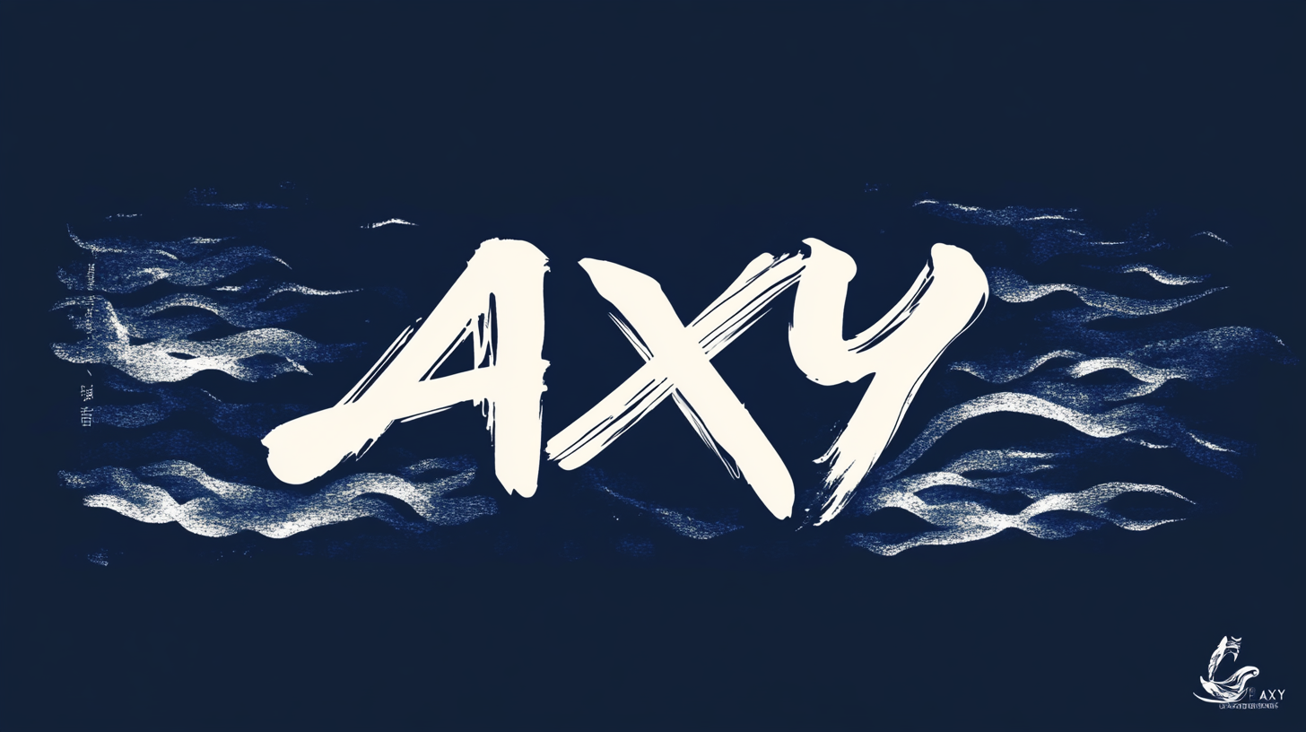 Navy AXY Calligraphy Logo Design