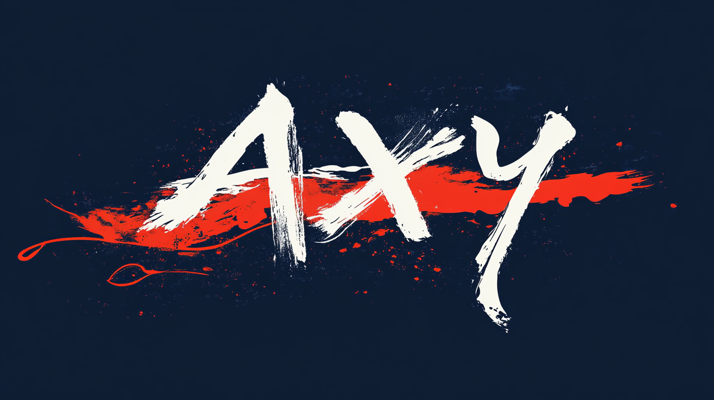 Axy logo on navy blue background