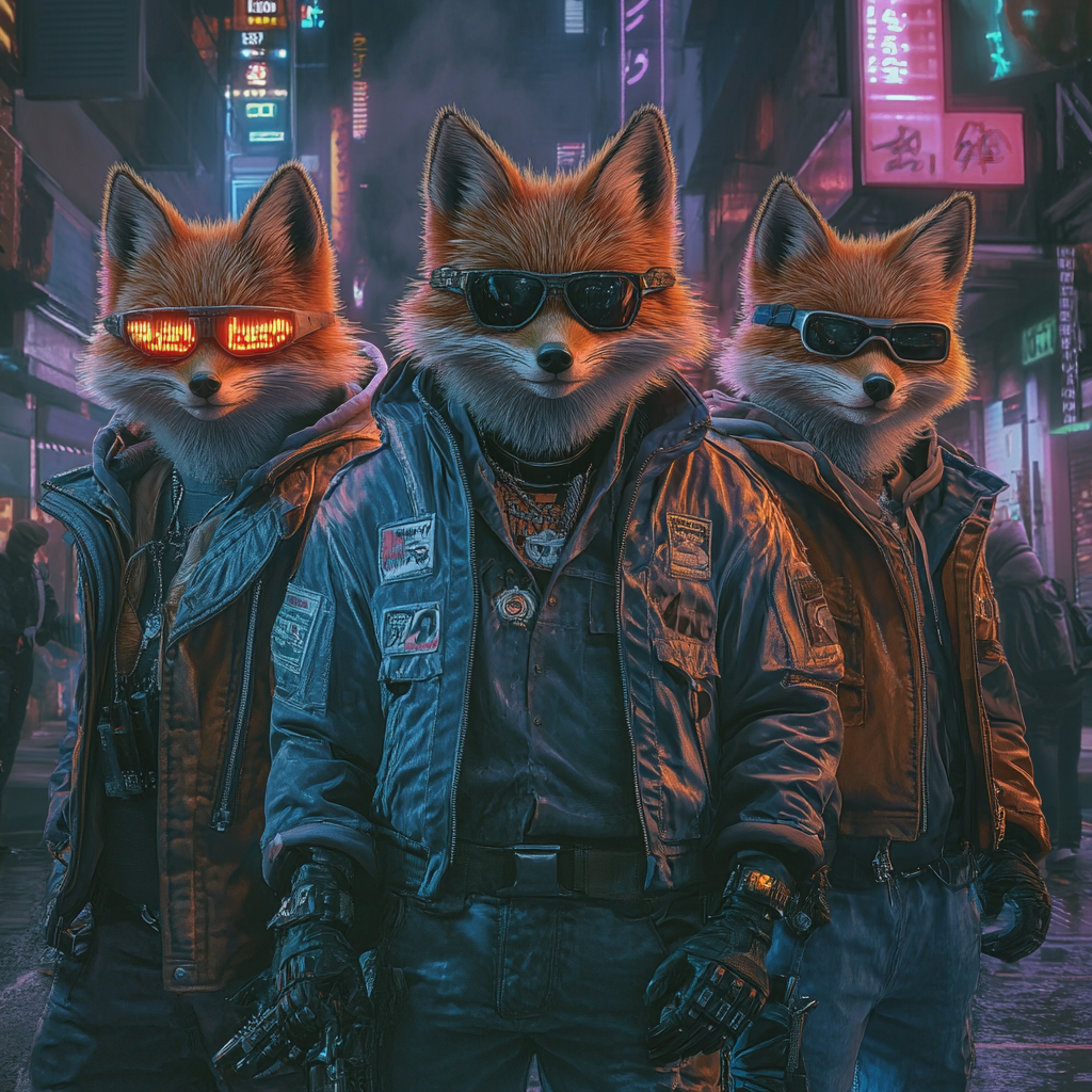 German techno partying foxes image