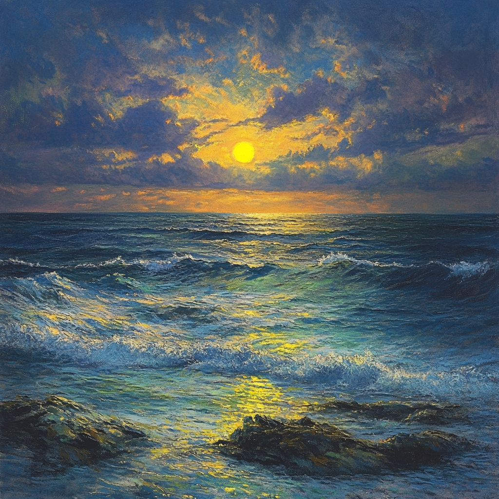 Pastel William Richards Seascape