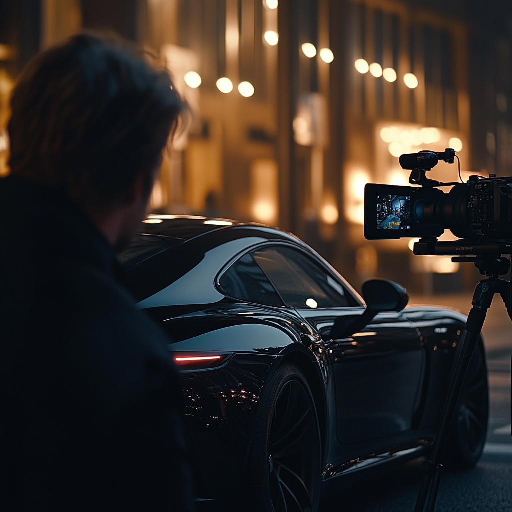 Person Filming Car with Sony