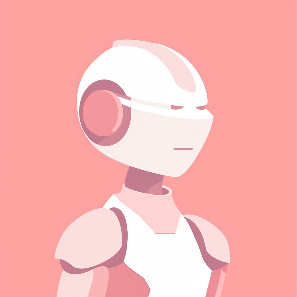 adorable pink robot character silhouette