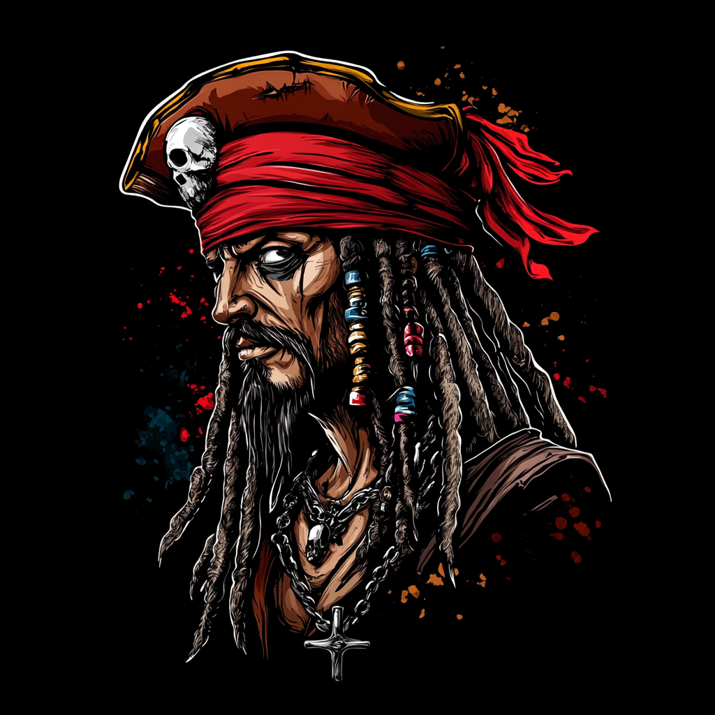 Pirate with Dreadlocks Red Hat