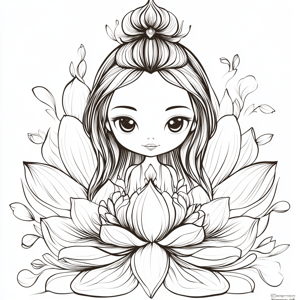 Pixar Goddess Lotus Coloring Page