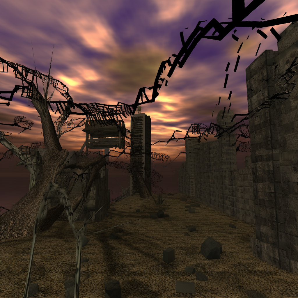 pixelated glitchart landcape PS1 GameCube game screenshot Bryce 3D