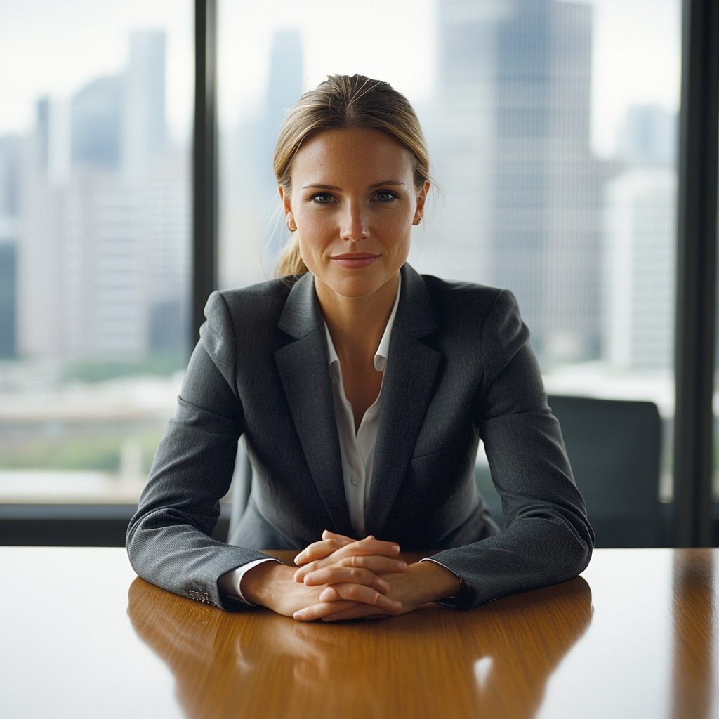 Woman in Business Suit at Desk