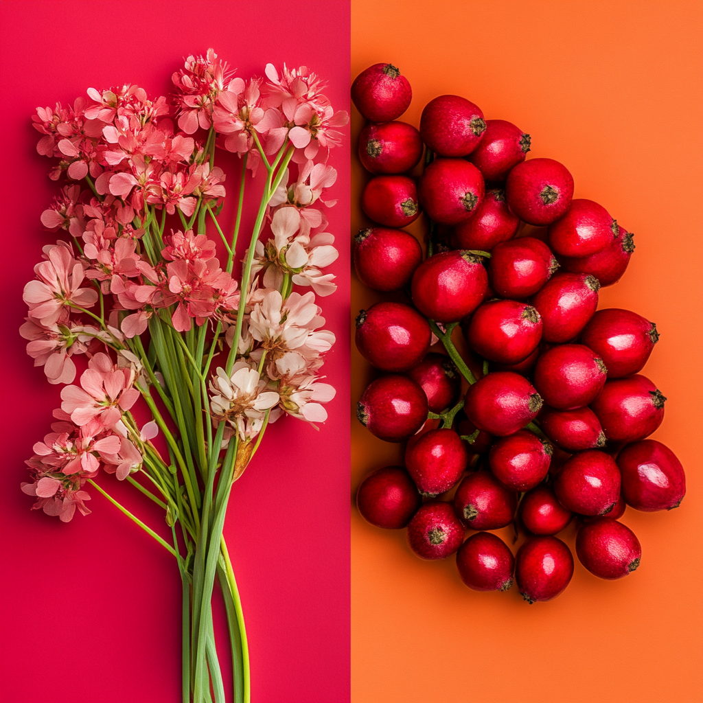 Red Clover Schizandra Berries Flowers