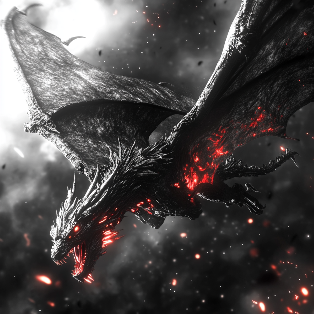 Red Eyes Black Dragon Manga Style