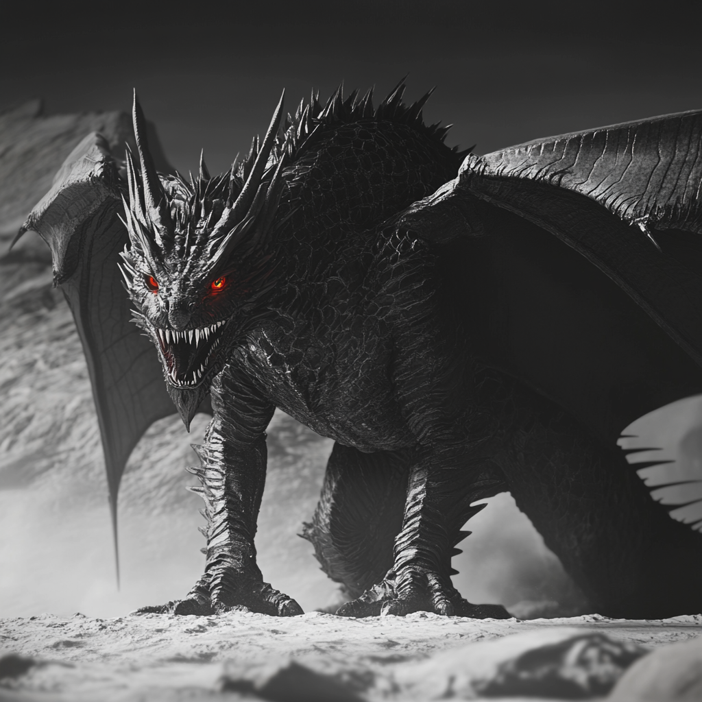 Red Eyes Black Dragon 3D Render