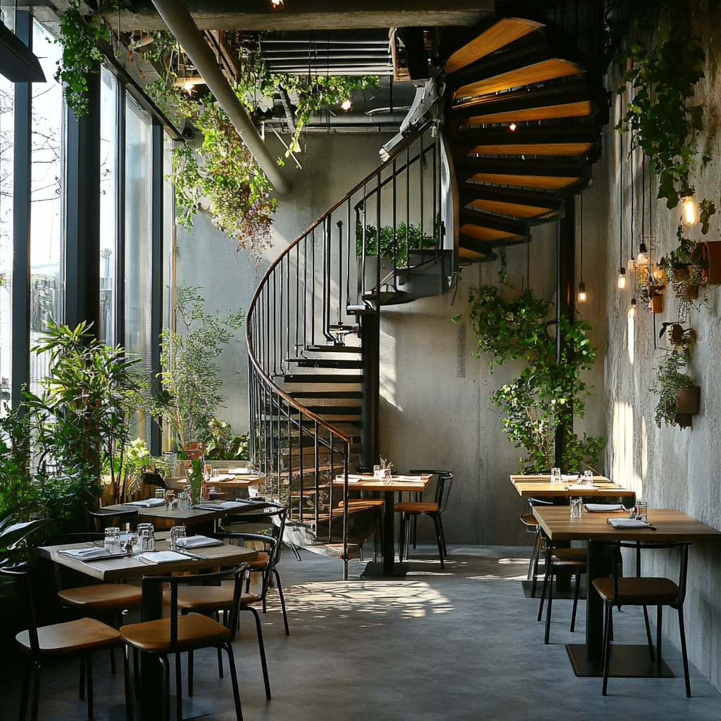 Rooftop pergola with organic plants