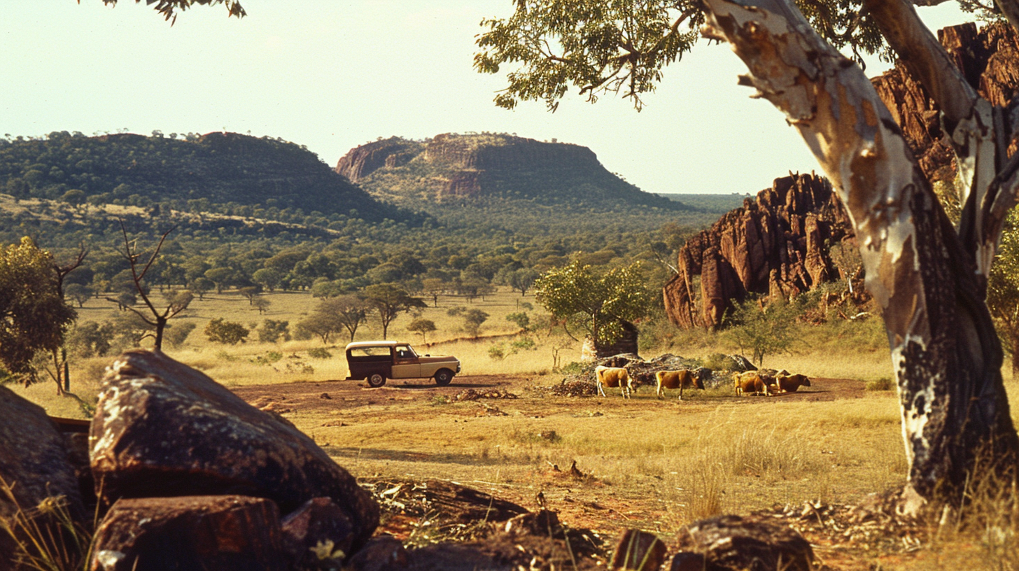 Indigenous Australians tending cattle in Kimberley