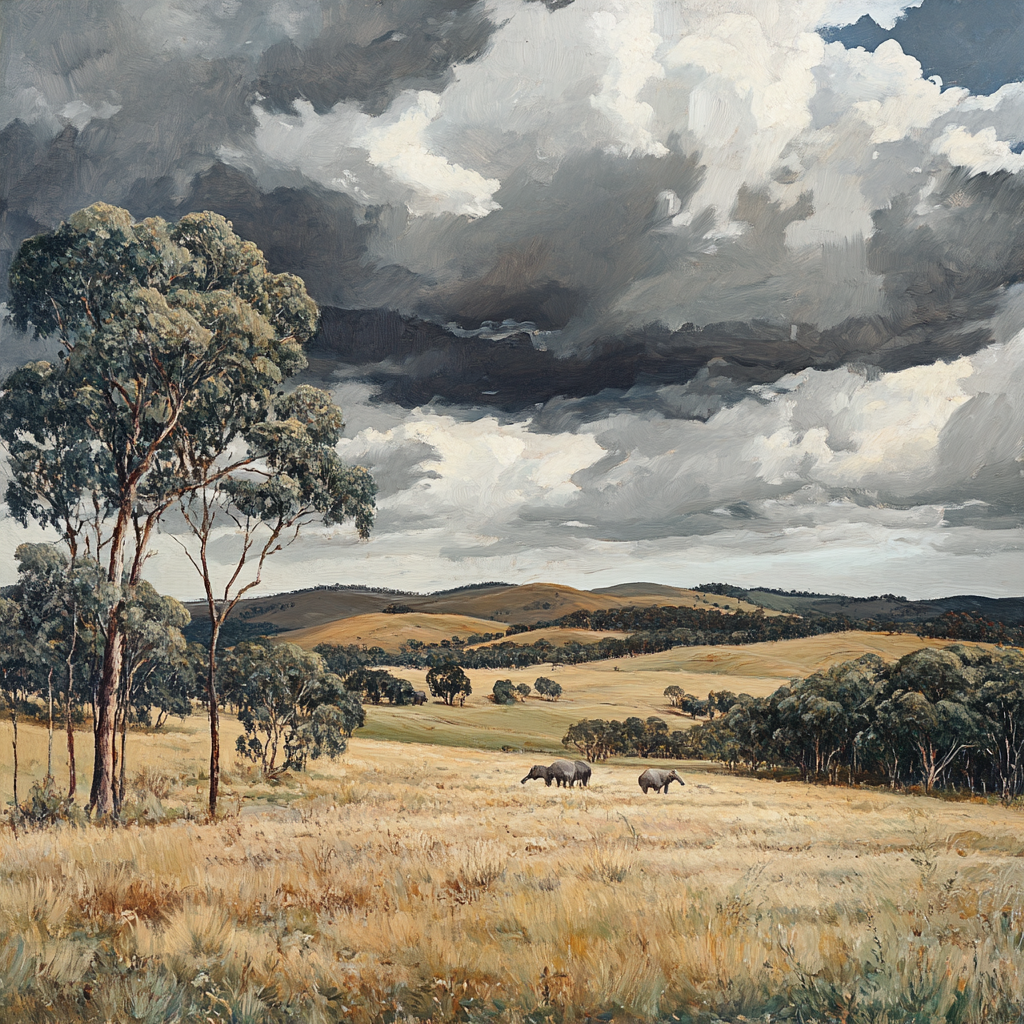 Australian landscape with dramatic sky