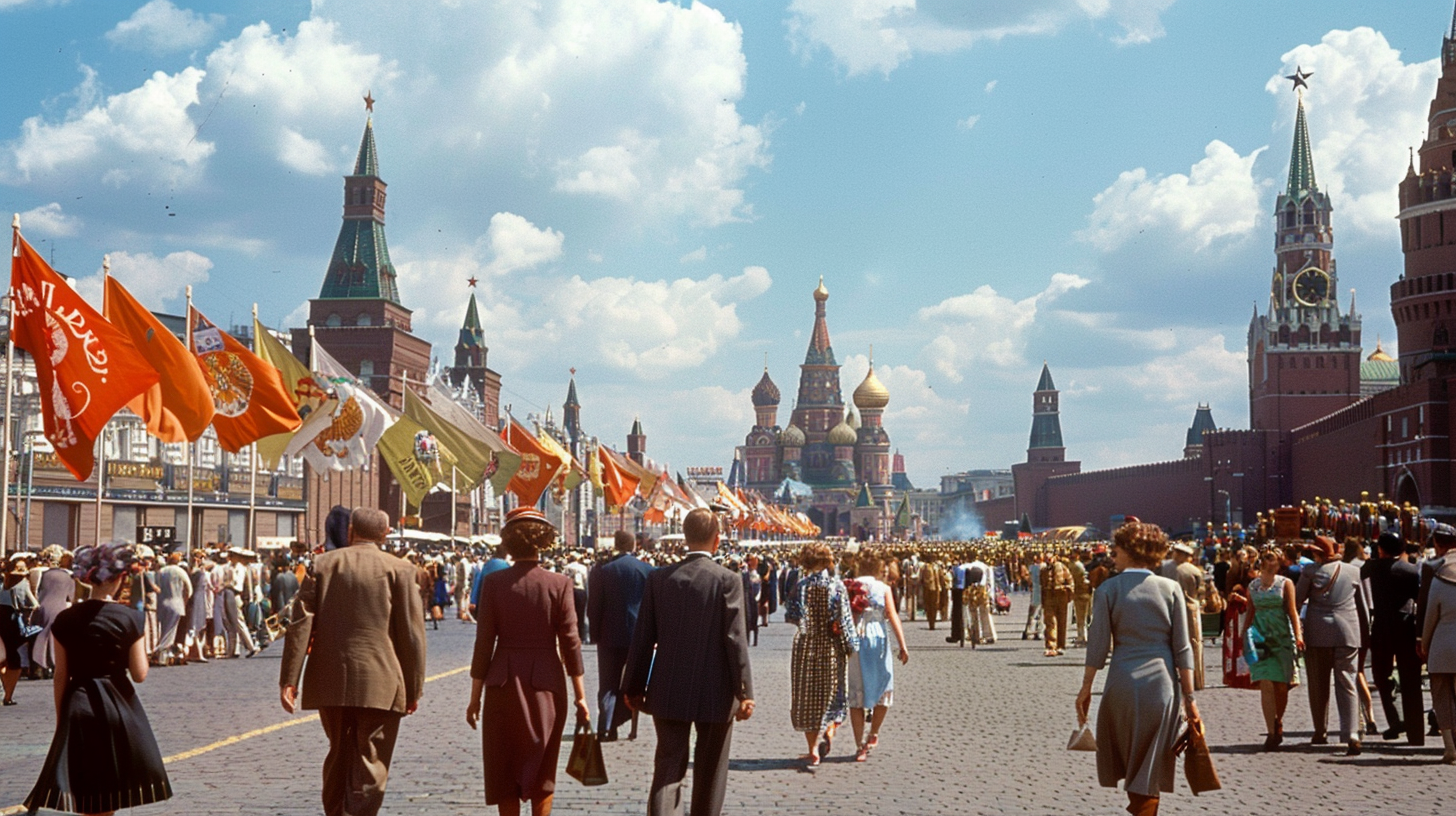 Soviet city scene in Moscow