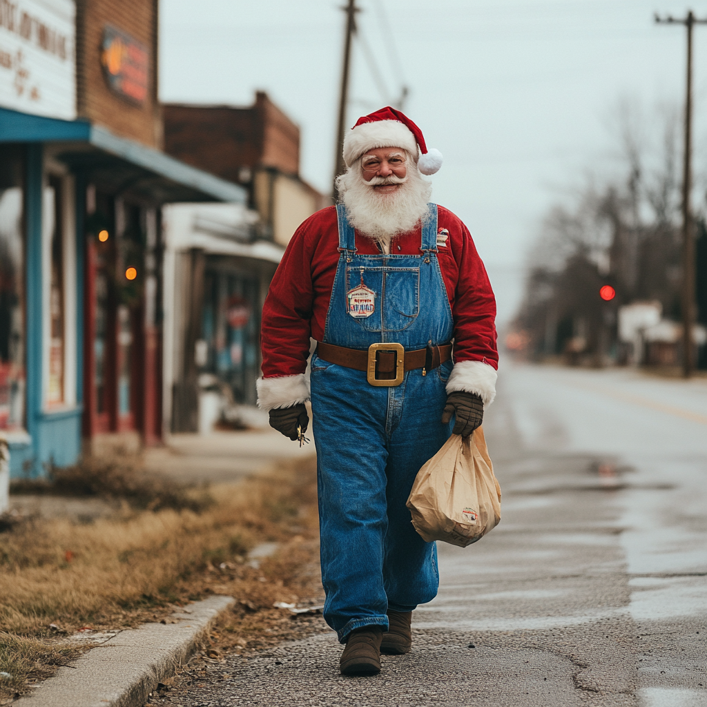 Santa Claus in Blue-collar Worker Disguise