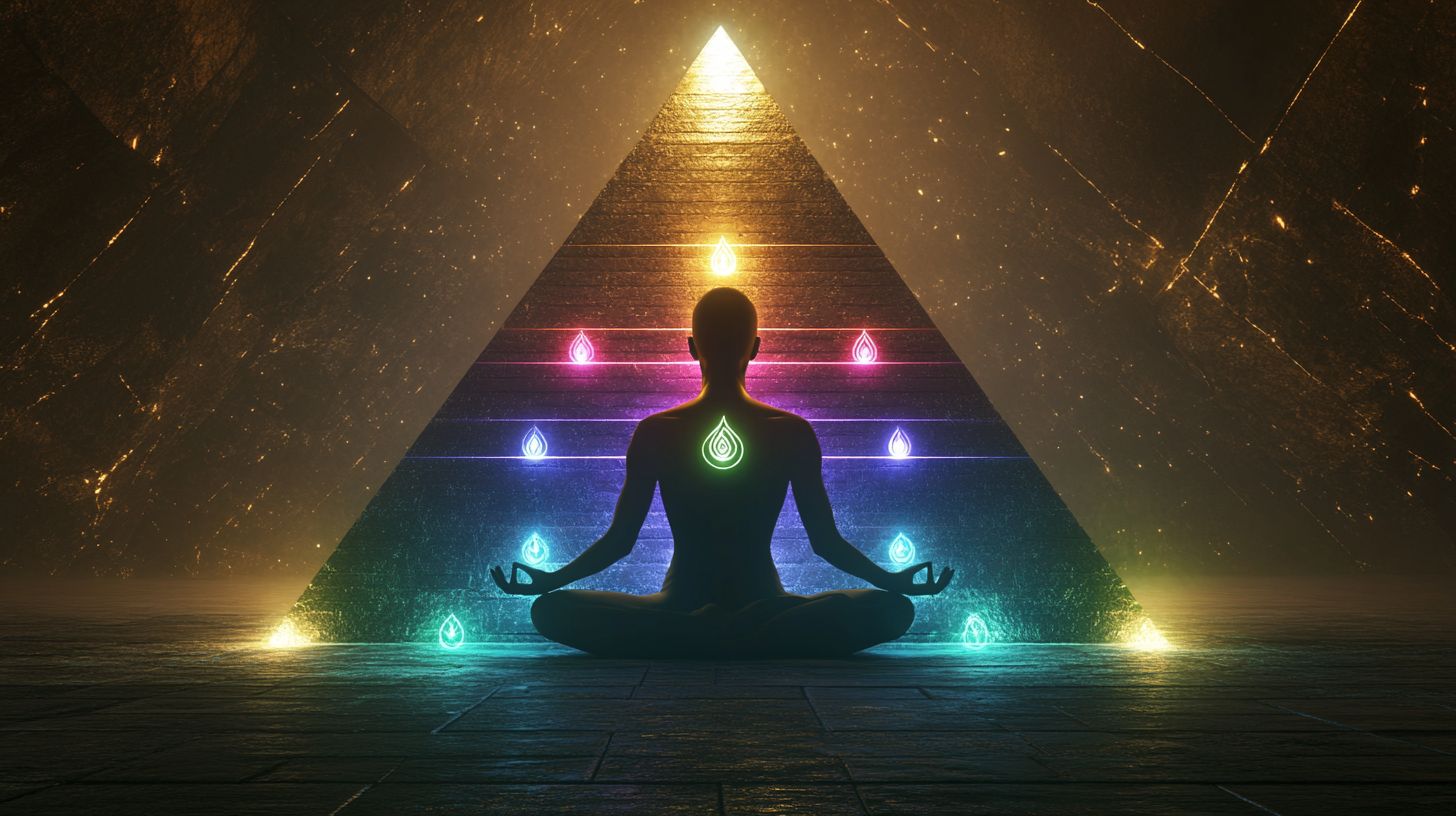 Meditating Human with Glowing Chakras