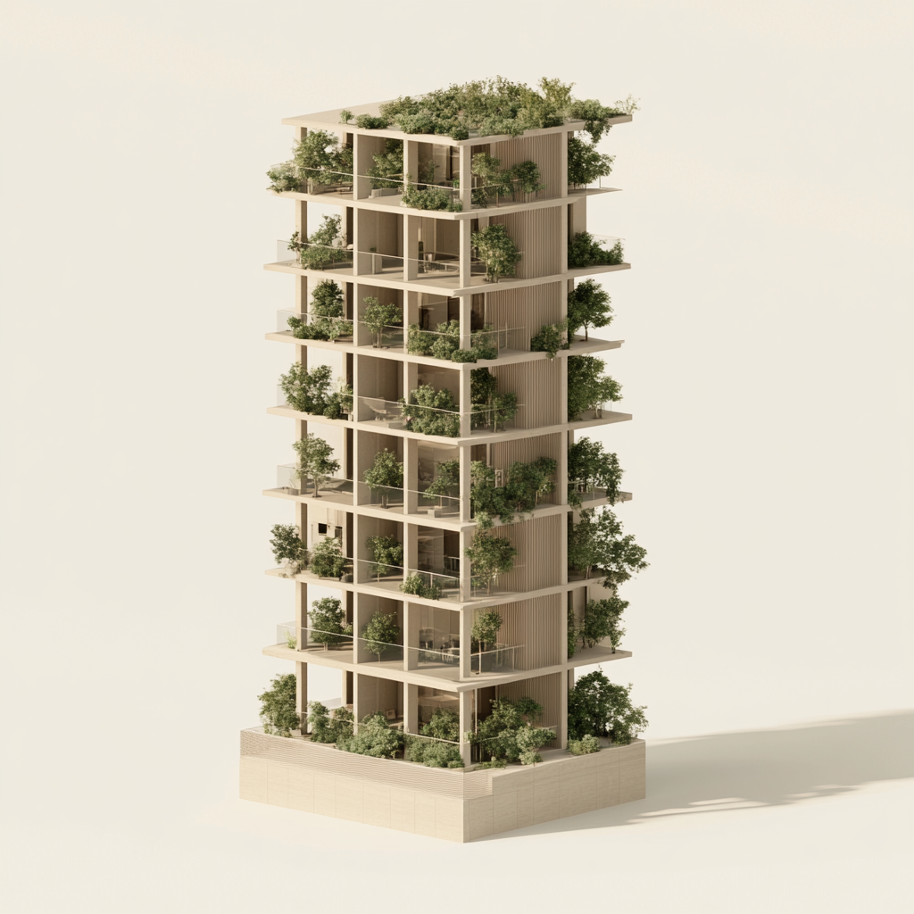 Green Façade Longitudinal Building Design