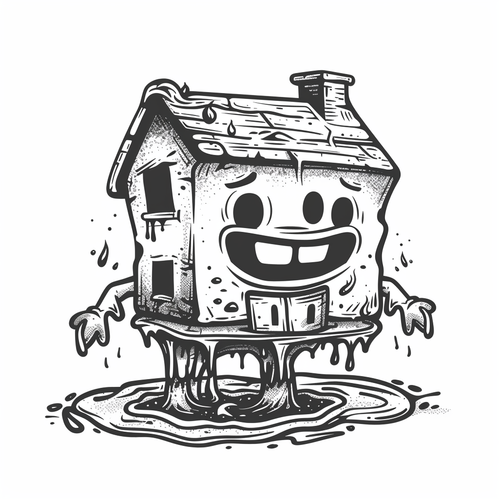 Slime house mascot illustration