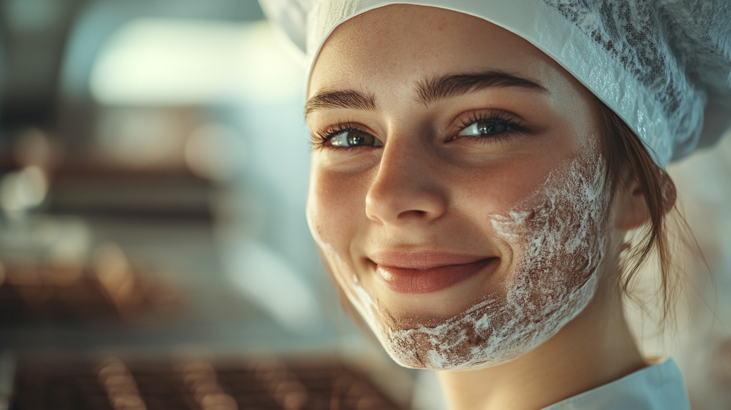 Female chocolatier chef making chocolate