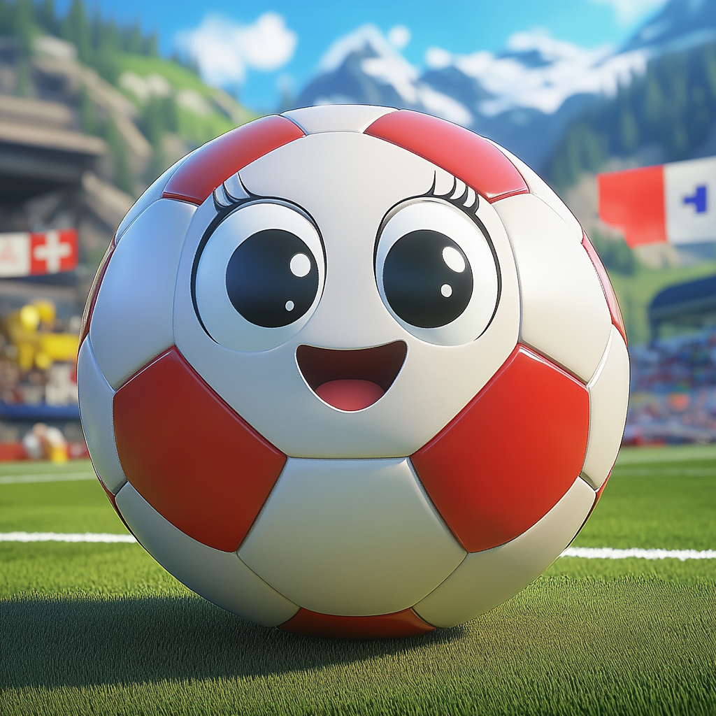 Cute Switzerland Soccer Ball Celebrating