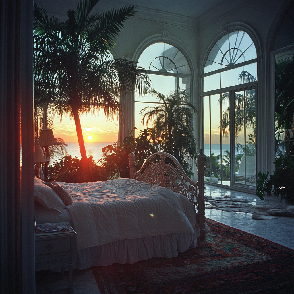 80's Spanish Villa Bedroom Sunset