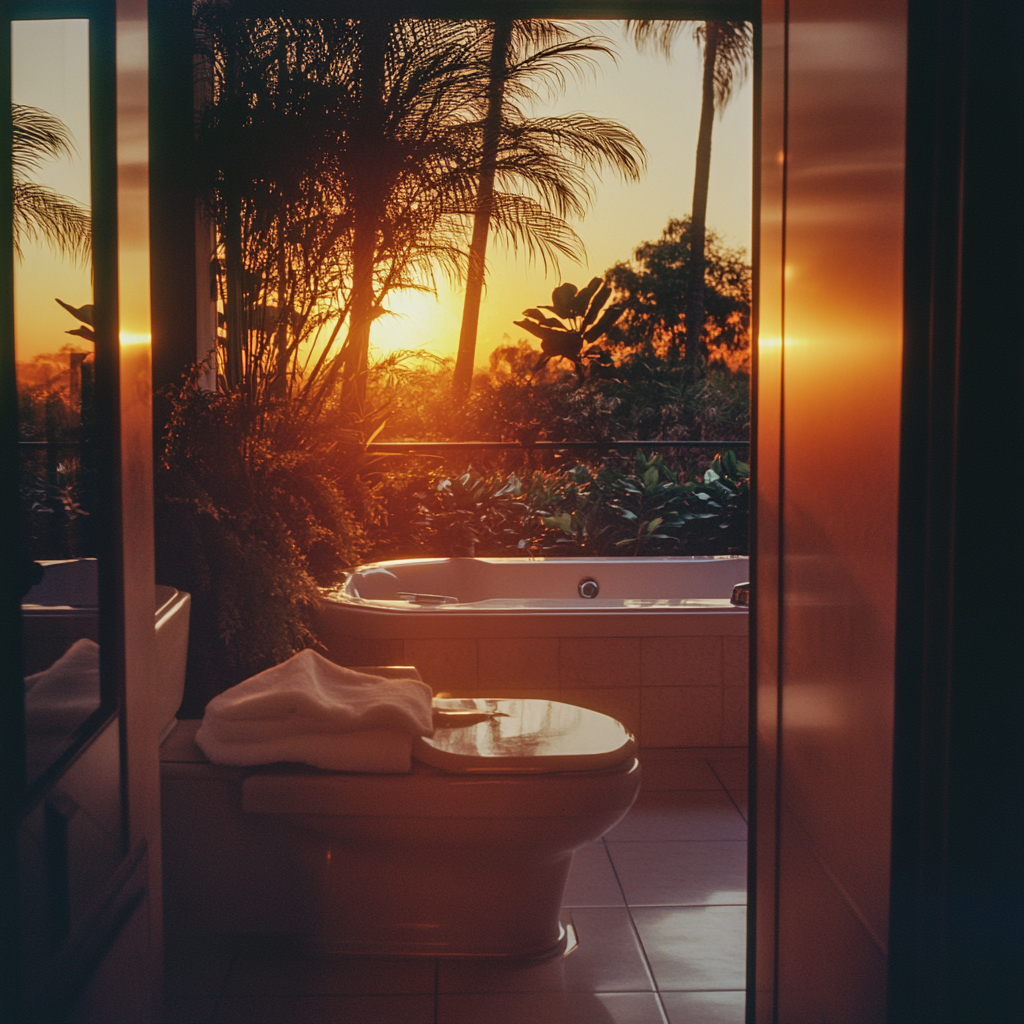 Spanish Villa Sunset Spa Tub