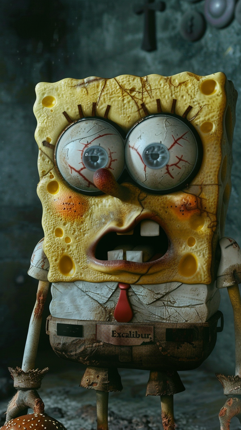 Surreal SpongeBob in Dark Fantasy