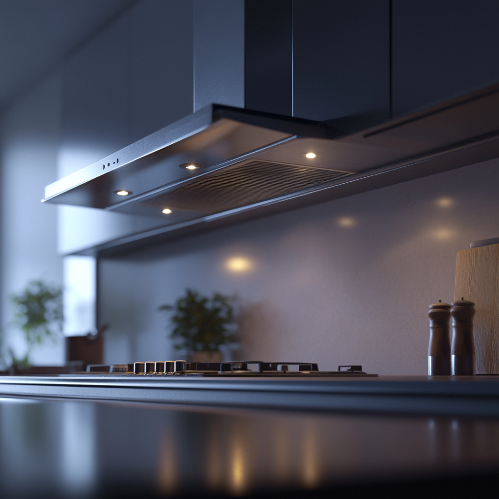 Sleek stainless steel range hood