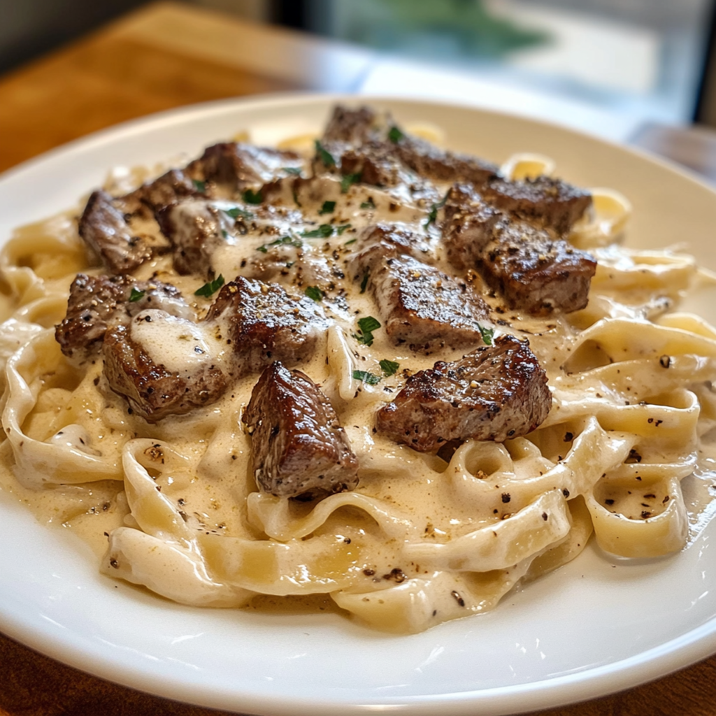 Steak Gorgonzola Alfredo Kitchen Photo