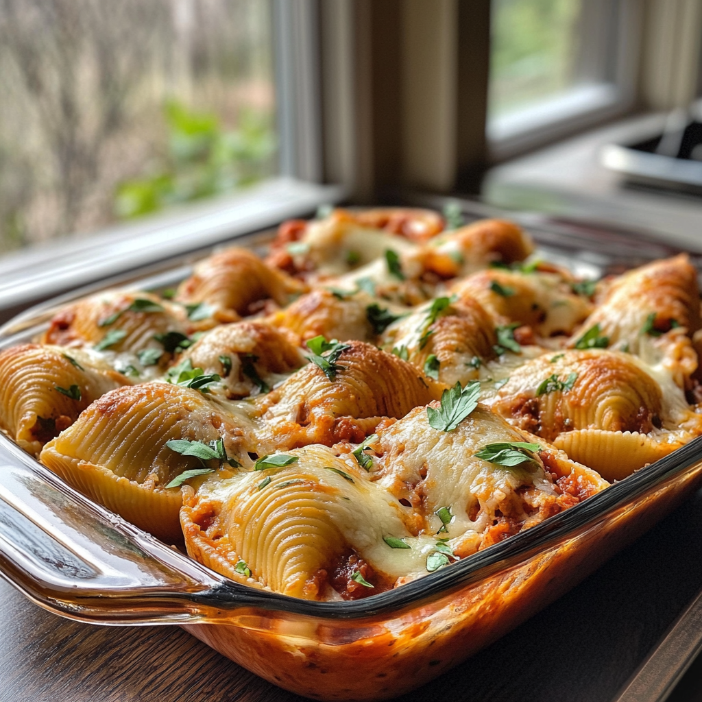 stuffed cheese shells kitchen table