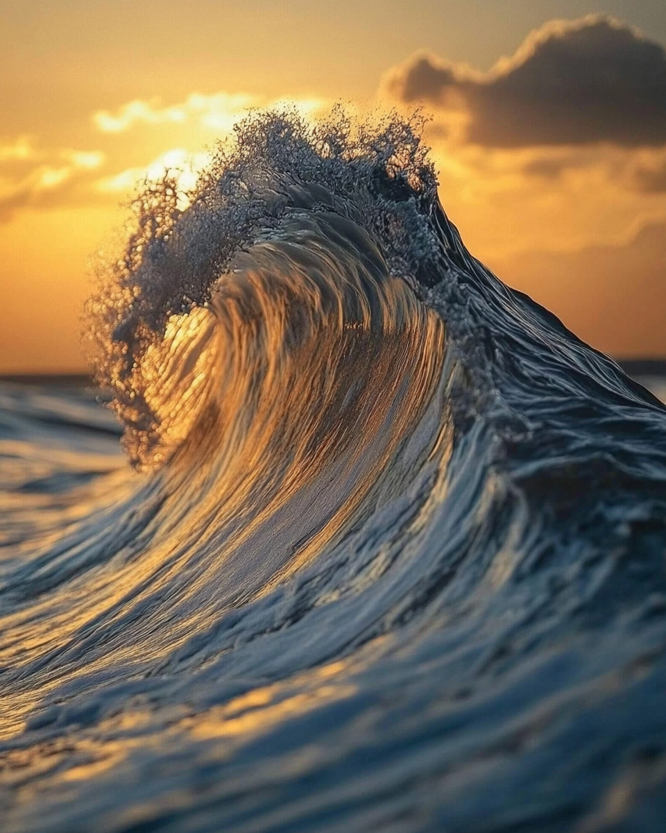 Awe-inspiring sunrise wave dance