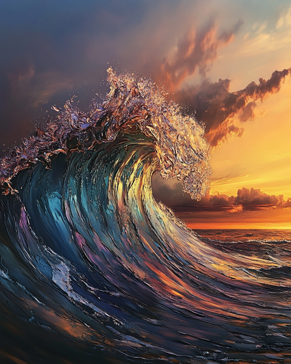 Colossal wave at sunrise