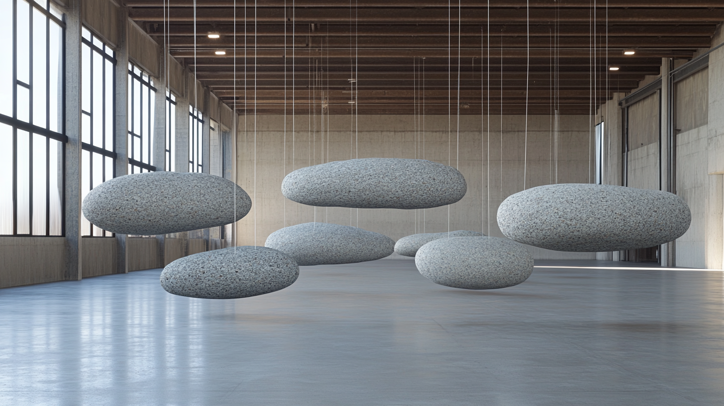 suspended stones in air