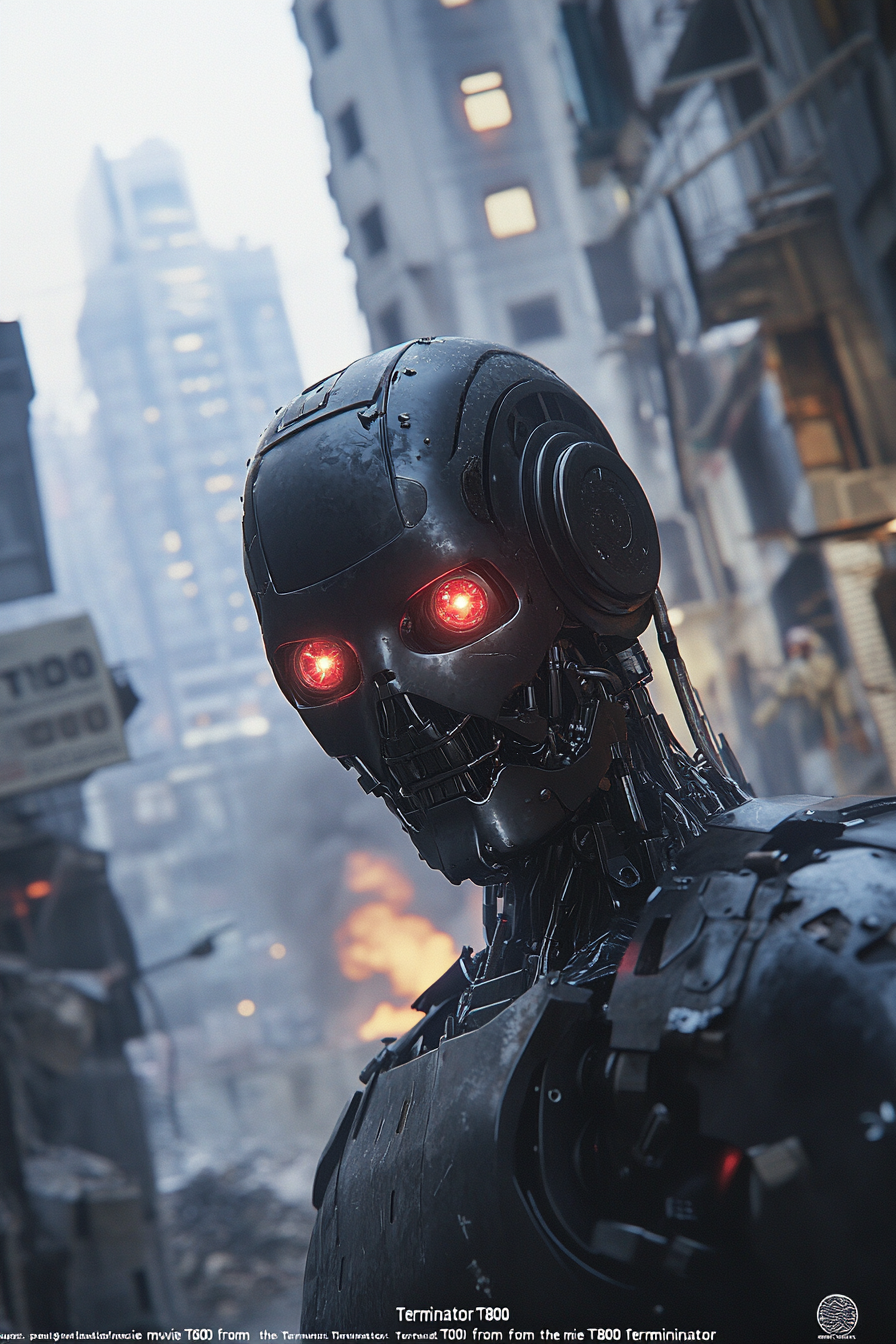 T800 Terminator Robot Urban City