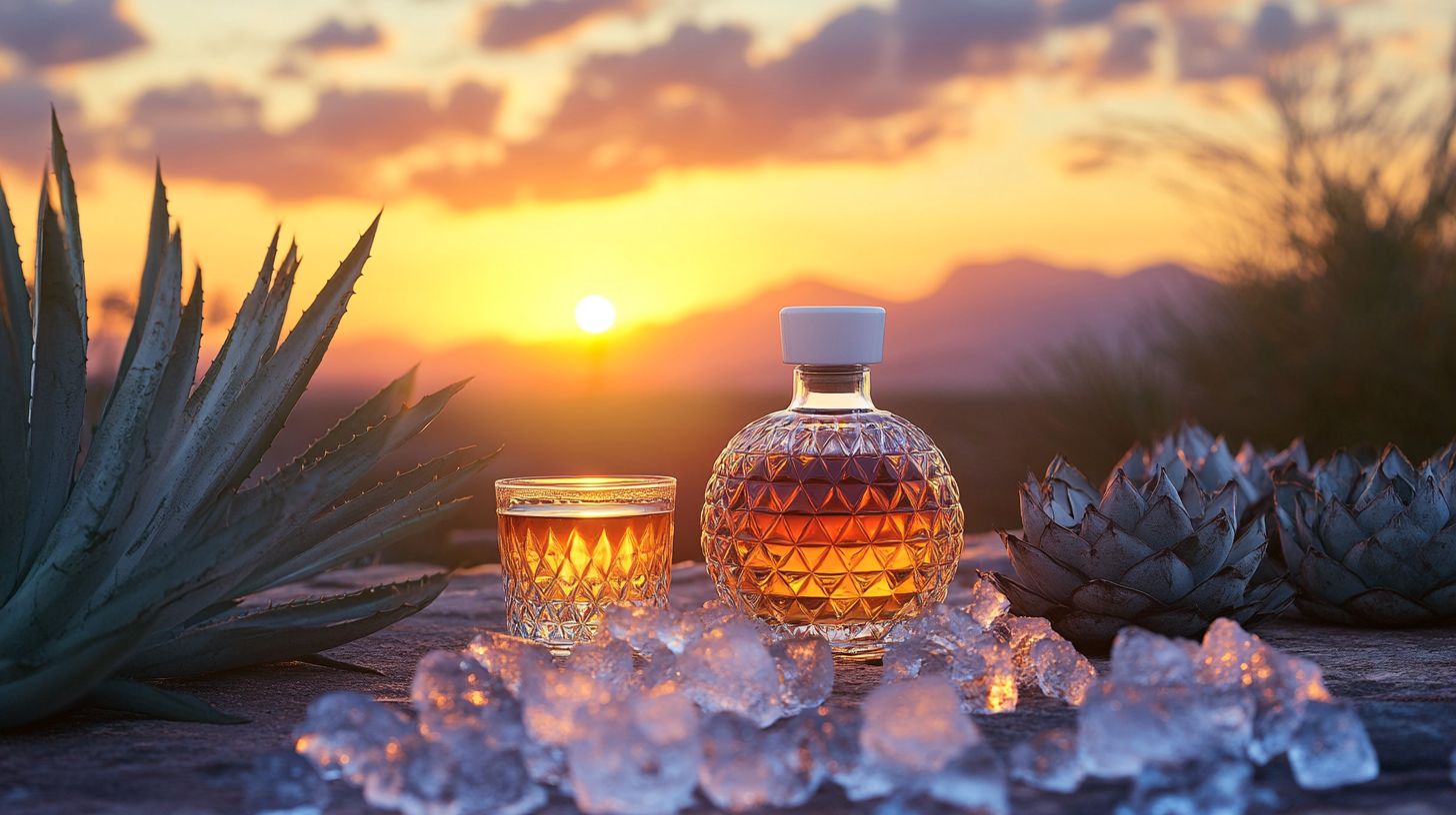 Tequila Bottle Drink Sunset Agaves