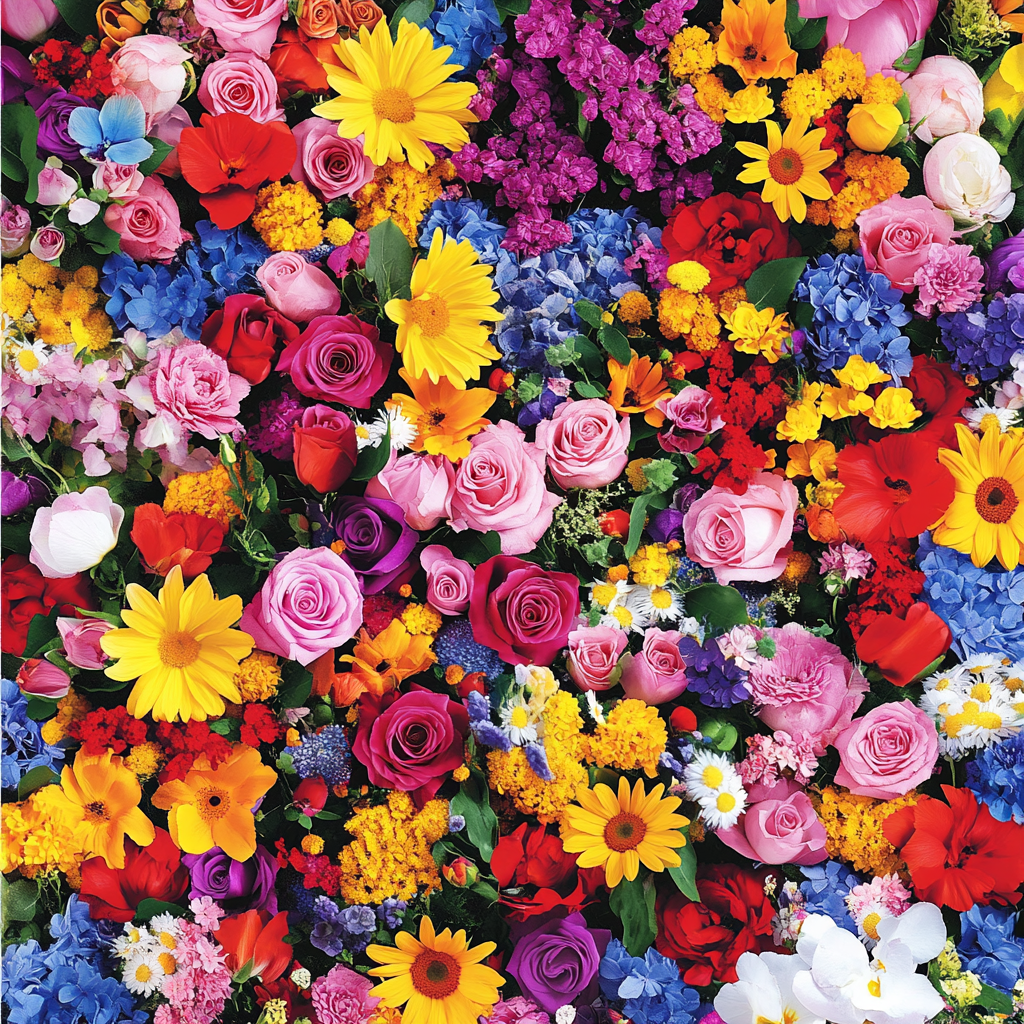 Colorful Vibrant Floral Abundance Flowers