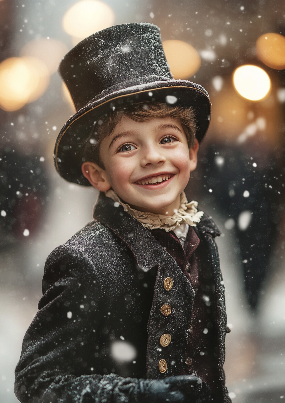 Smiling Victorian Boy Christmas London