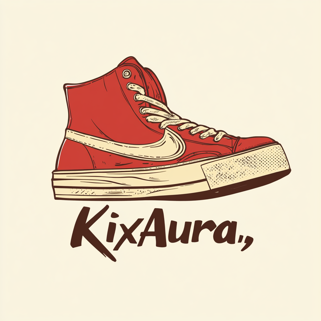 Retro modern sneaker logo design