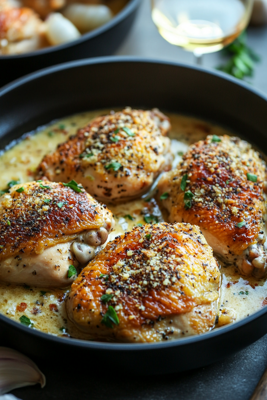 White Wine Chicken Recipes Stock Image