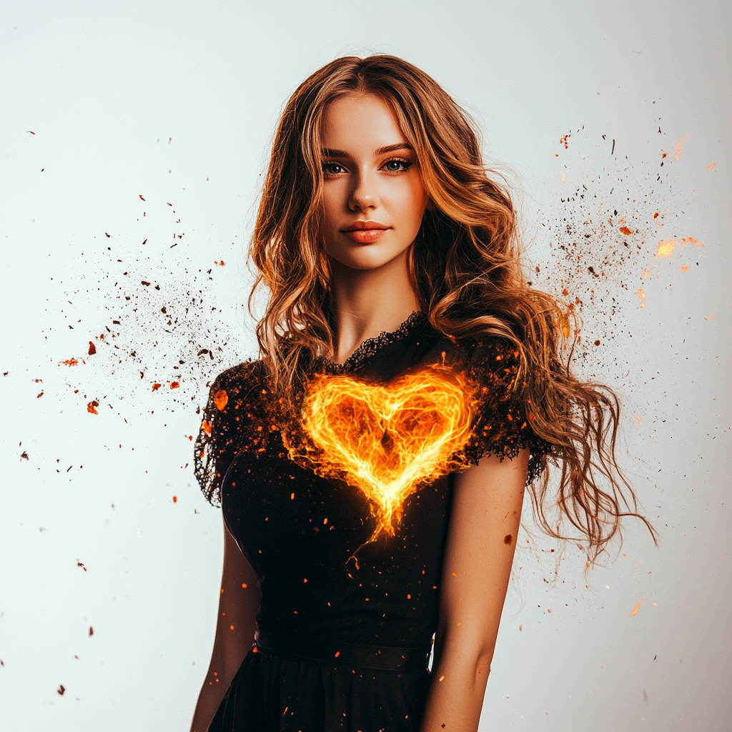 Woman with wild love sparks