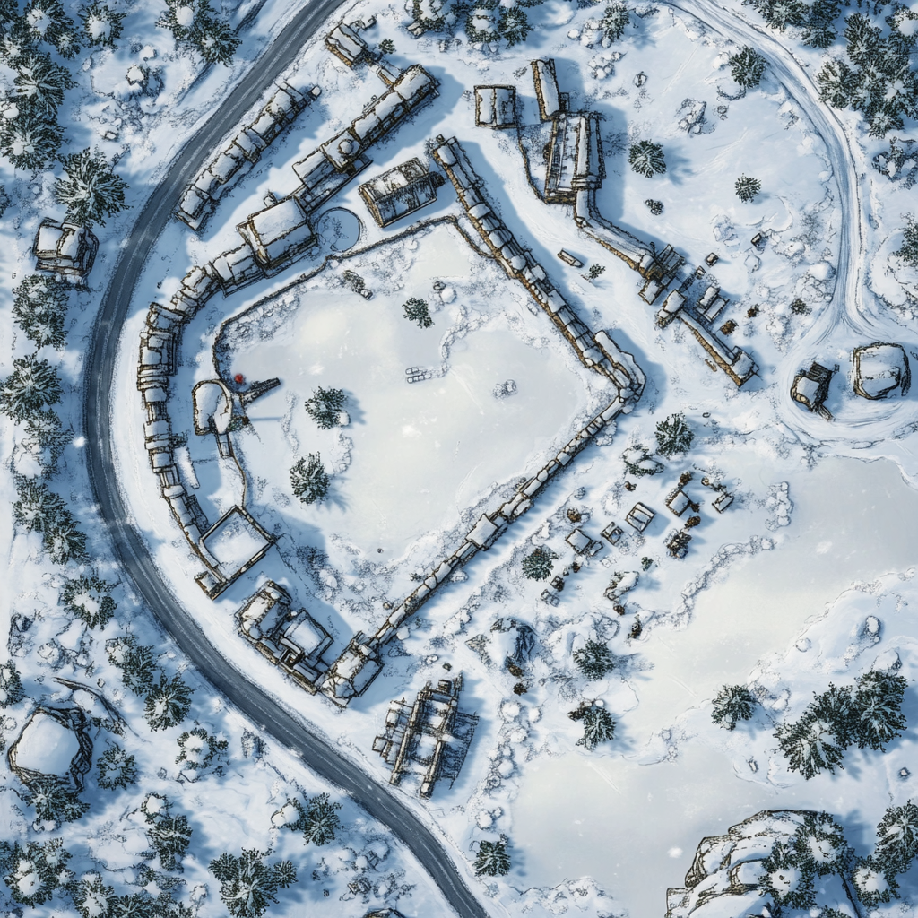 Winter city walls tundra map