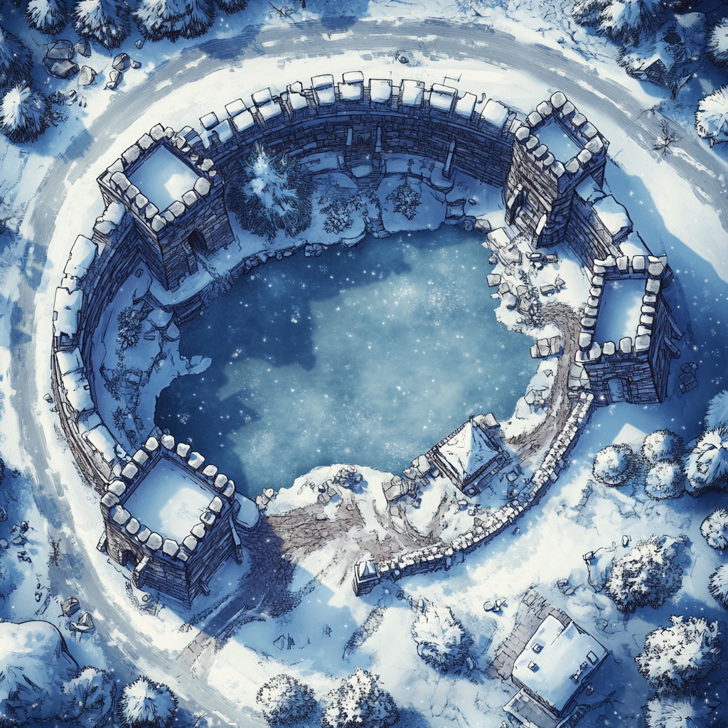 Winter tabletop gaming map