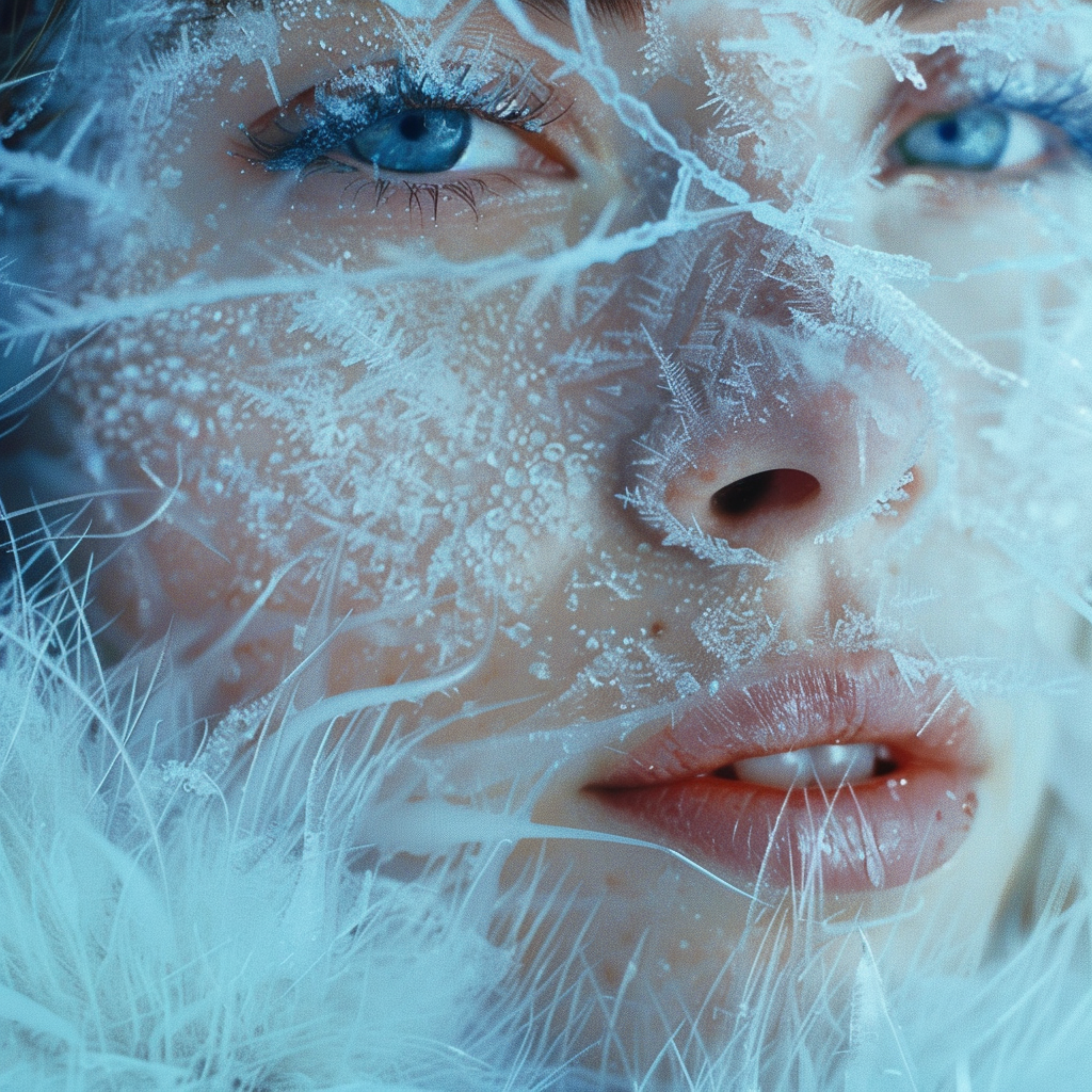 Woman with Frosty Skin